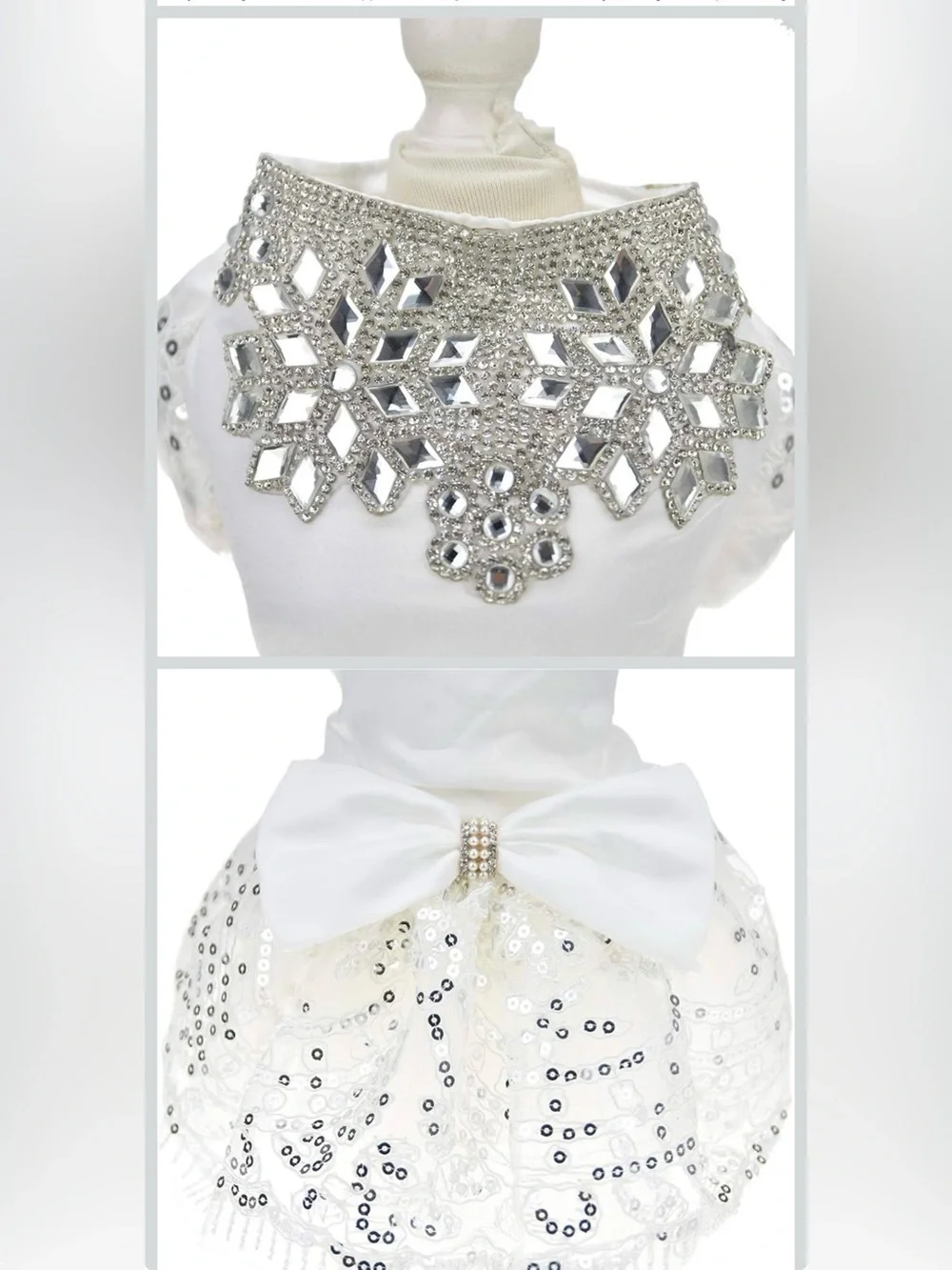 Sparkling Rhinestone Dog Wedding Party Dress Tutu Skirt Luxury Lace Size XL